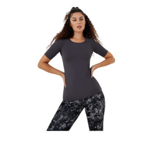 Usa Pro Women's Training Short Sleeve Performance T-Shirts - Charcoal